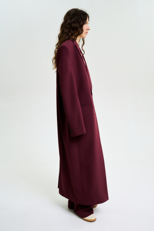 Пиджак длины миди S/S 25 BURGUNDY